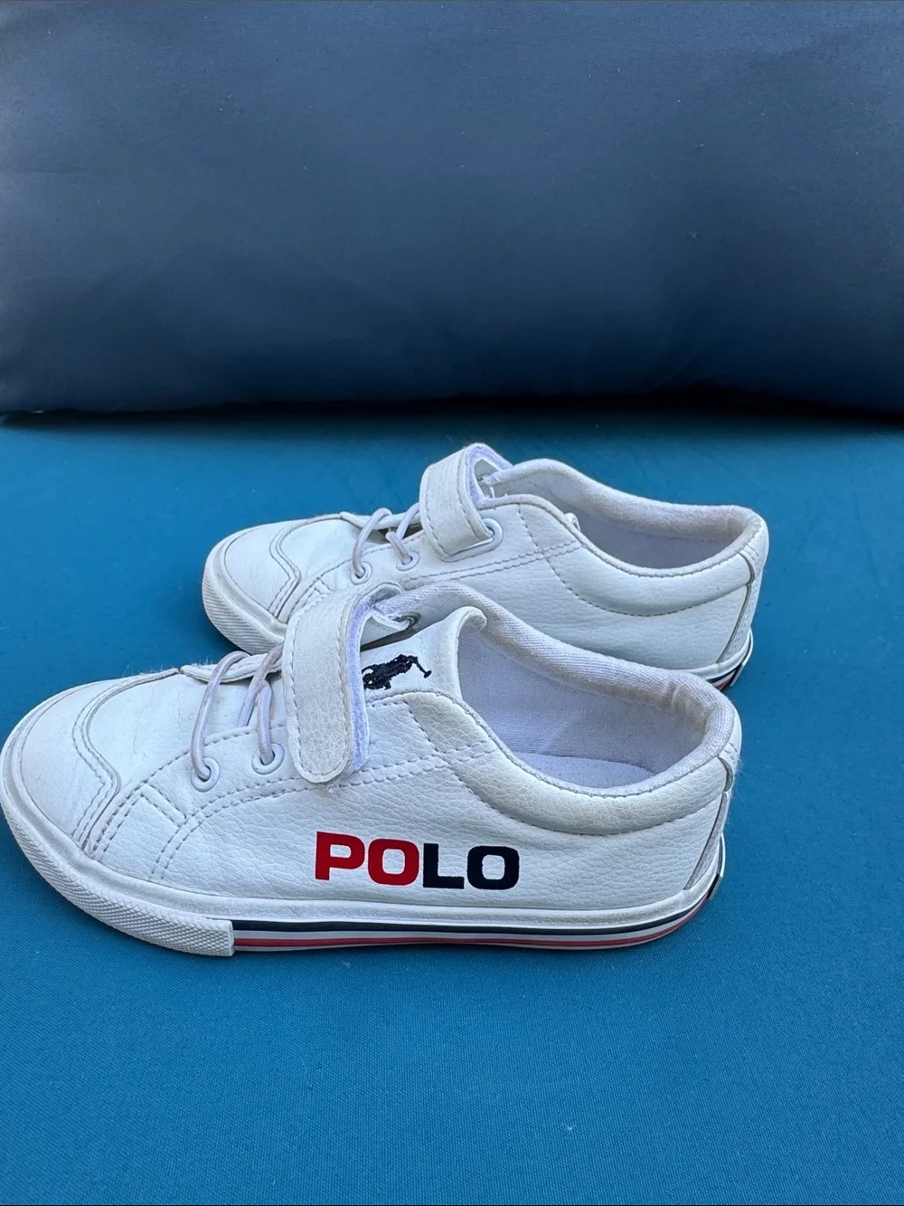 Polo Ralph Lauren Kids White Velcro Sneakers - Size 10 Toddler